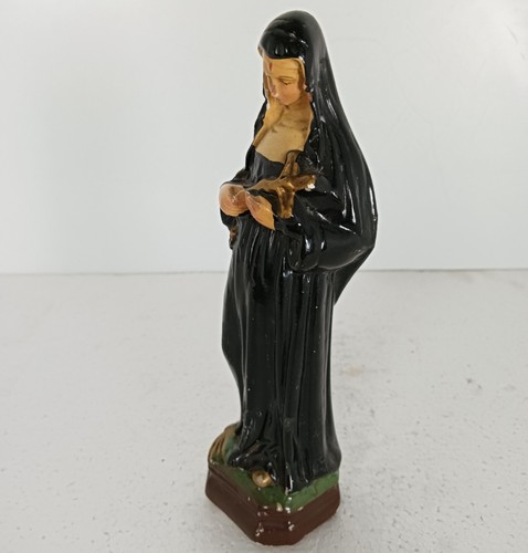 Statue St Rita of Cascia Plaster Patroness Impossible Causes Collector small vin - Picture 3 of 7
