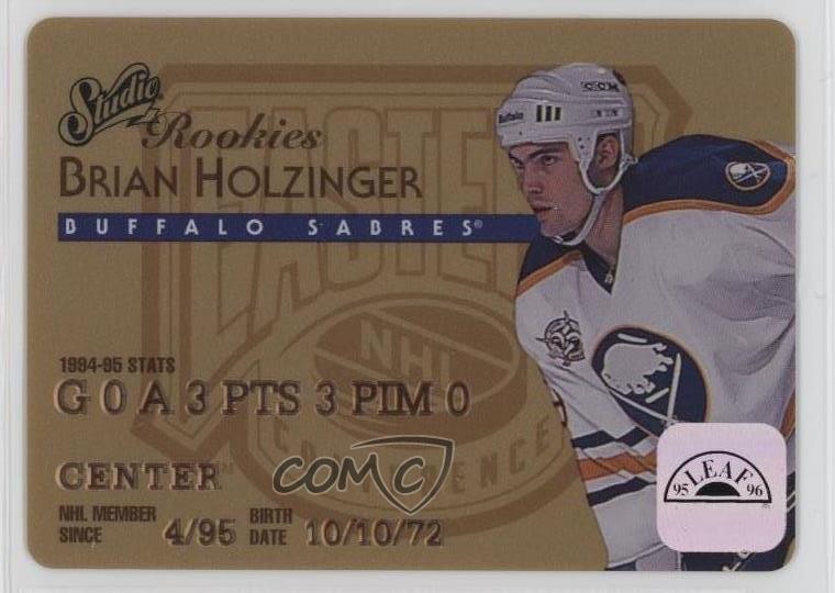 1995-96 Leaf Studio Rookies Brian Holzinger #14 RC 0q3