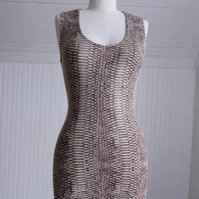 Archival Lanvin summer/eté 2012 snake print body con midi dress
