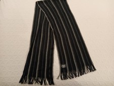 J. Ferrar MEN SCARF BLACK ONE SIZE 5-TW-42 68 inches long GREY WHITE STRIPED