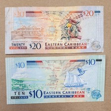 2003 Eastern Caribbean $10 & $20, P-43a, P-44a