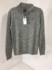CHAPS BOYS 1/4 ZIP PULLOVER BLACK TWIST LARGE NWT $45