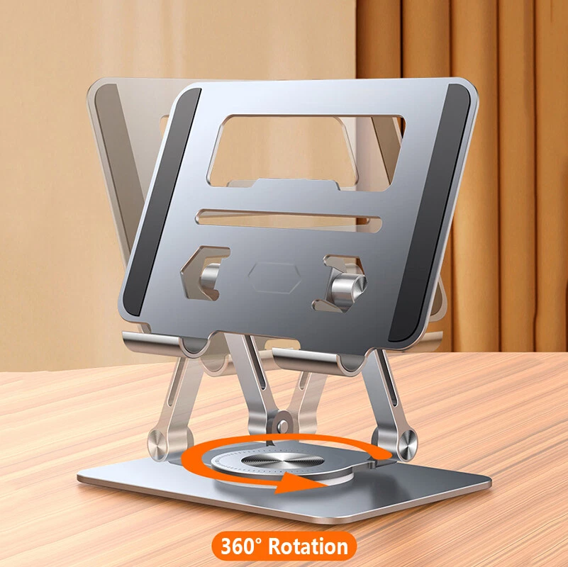 360° Rotation Metal Tablet Phone Stand Foldable Desk Holder For iPad Pro 12.9 11 - Image 3 of 4