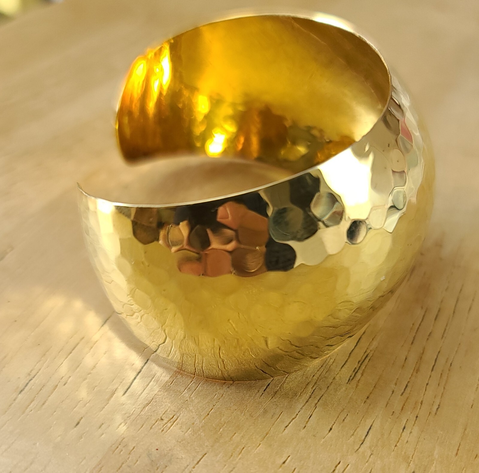 Sterling 925 Solid Silver Hammered Cuff 7" Adjust… - image 12