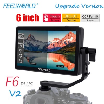 FEELWORLD F6 Plus V2 6'' DSLR Camera Field Monitor 3D LUT 4K HDMI Touch Screen