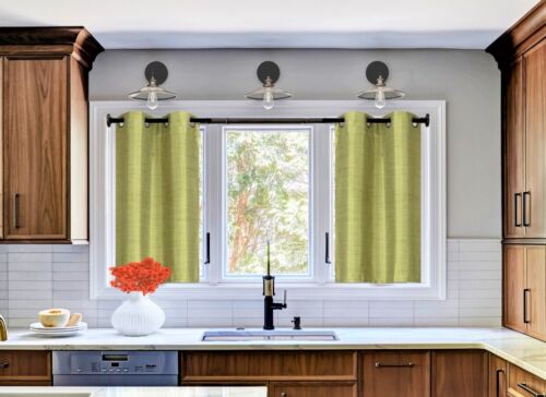 2 PANELS Bedroom Half Window Curtain & KITCHEN WINDOW TIER 36" BLACKOUT D24 - Picture 34 of 81