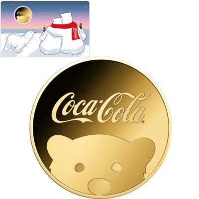 2023チャド　コカ・コーラ　北極熊　1/1000オンス COCA COLA POLAR BEAR 1/1000 Oz Gold Coin 3000 Francs Chad