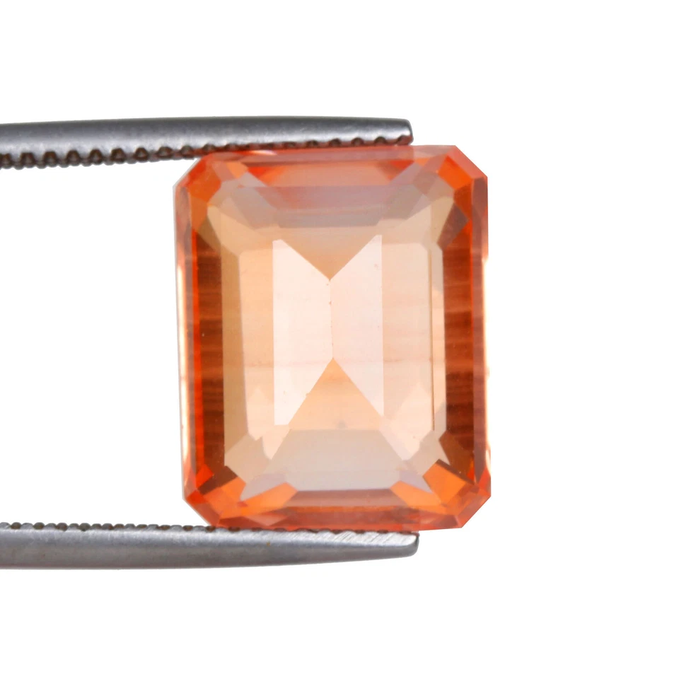12.00 Carat Imitation Emerald Shape Orange Color Brazil Morganite Gem for Rings - Image 3 of 4