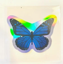 Butterfly Colorful Metallic Stickers Blue Green Red Realistic