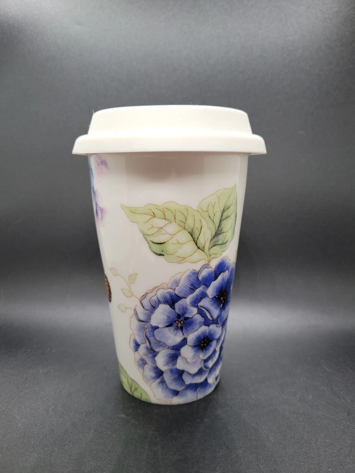 Lenox Butterfly Meadow Travel Mug  Coffee Cup Tumbler with Silicone Lid 8 oz - Image 4 of 4