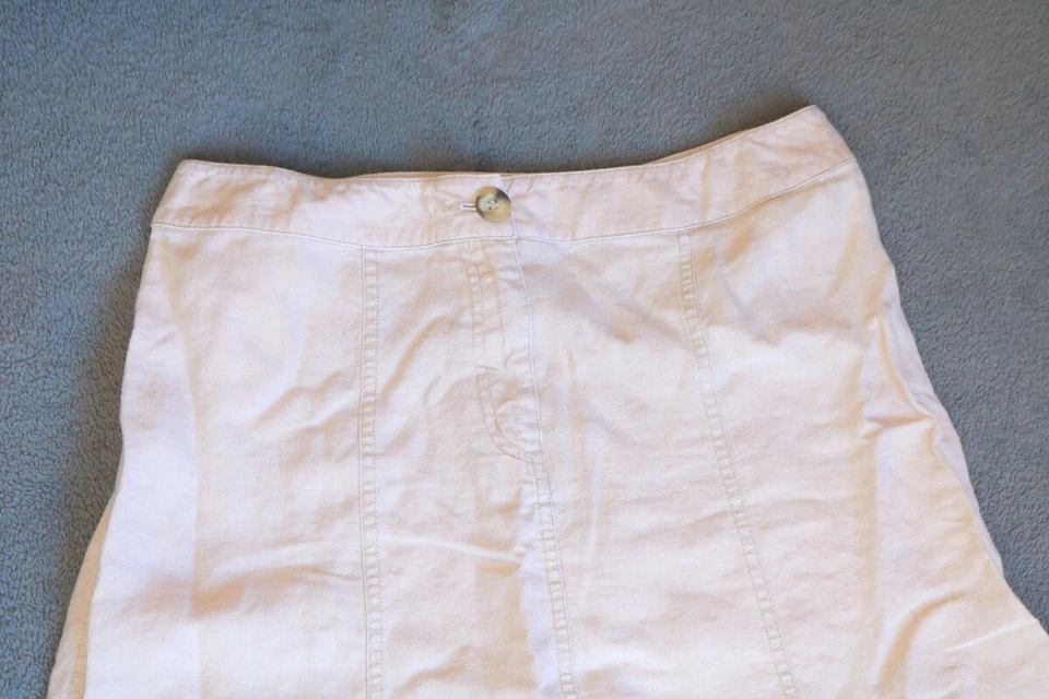 Falda de lino Westbound color tostado talla 6 beige topo simple línea A estilo clásico XU Foto 2 de 4