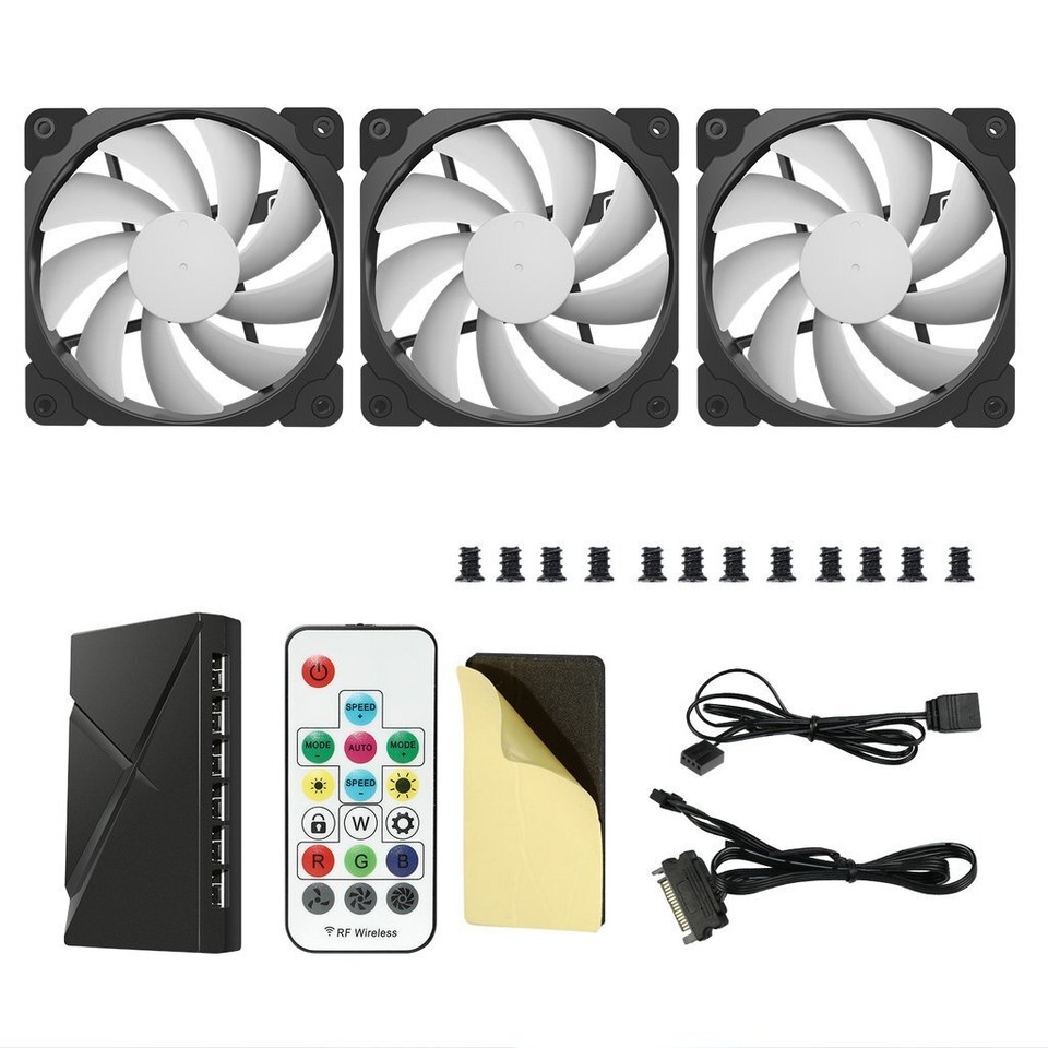 3 Pack 120mm ARGB LED Computer Case Fan for PC CPU Cooling Addressable ...
