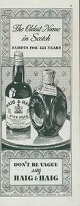1948 Haig & Haig Scotch Whisky Don't Be Vague Serving Tray Vintage Print Ad C11