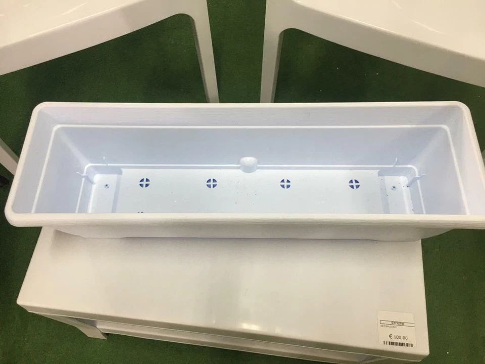 VASO BALCONETTA RETTANGOLARE VARI COLORI PORTA PIANTE FIORI ARREDO GIARDINO - Immagine 3 di 4