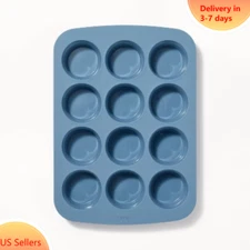 Figmint 12ct Silicone Muffin Pan: Oven & Dishwasher Safe