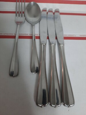 5 PC ONEIDA STAINLESS GALA IMPULSE MIXED FLATWARE LOT USA SERVING FORK SPOON
