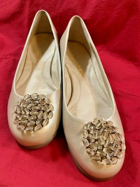 AEROSOLES BALLET FLATS GOLD SIZE 6 eBay