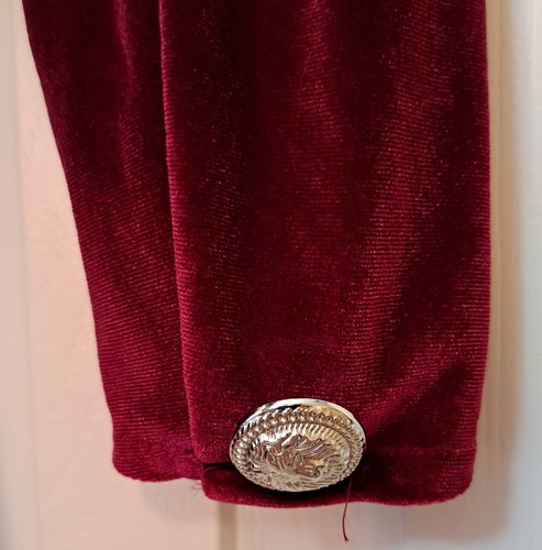 CBR Dark Red Maroon Velvet Velour Long Sleeve Top Women size M - Picture 4 of 9