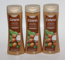 LOT 3 CARESS SHEA BUTTER  BROWN SUGAR EXFOLIATING BODY WASH 20 FL OZ