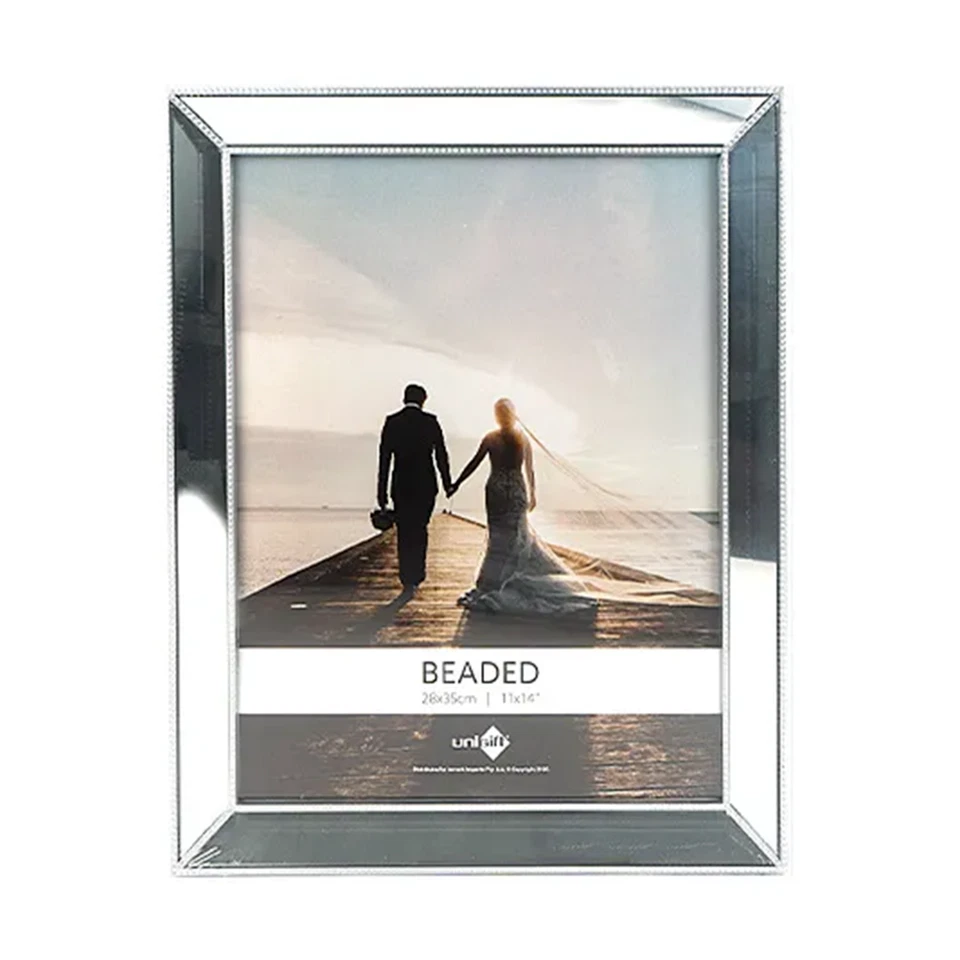 1/2P Silver 28*35cm Beaded Frame Picture Photo Frame Display Hanging Photo Gifts - image 2 of 3