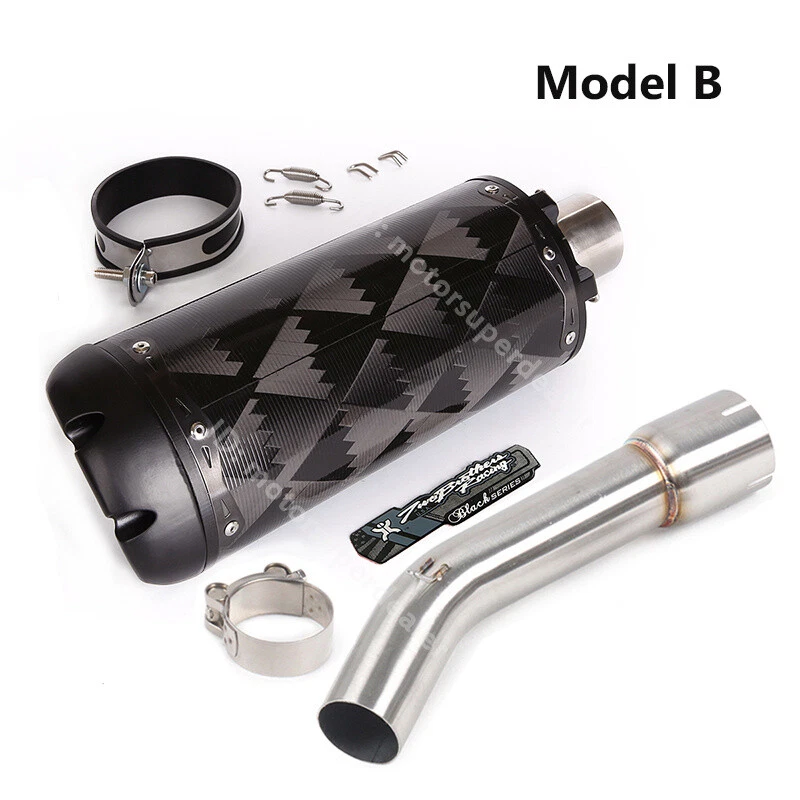 Silenciador de carbono para Yamaha FZ1 2006-15 Fazer tubo de escape enlace medio sistema deslizable Foto 4 de 4