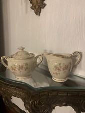Syracuse China. Federal Shape. Creamer and Sugar Set. Made in USA. WR.