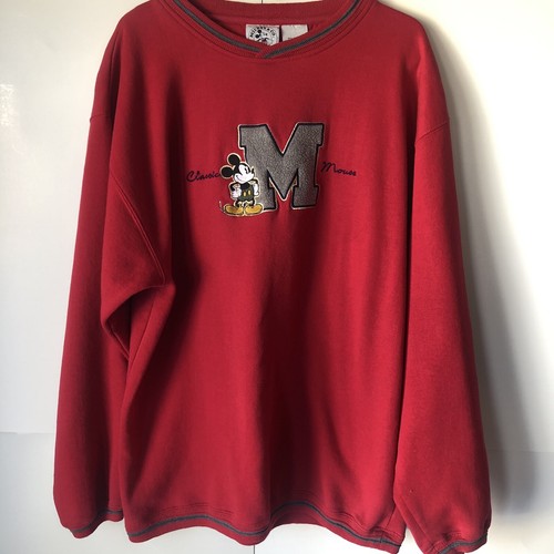 Vintage 90's Mickey & Co Classic Mouse Mickey Red Pullover Sweatshirt Size Large - Bild 1 von 9