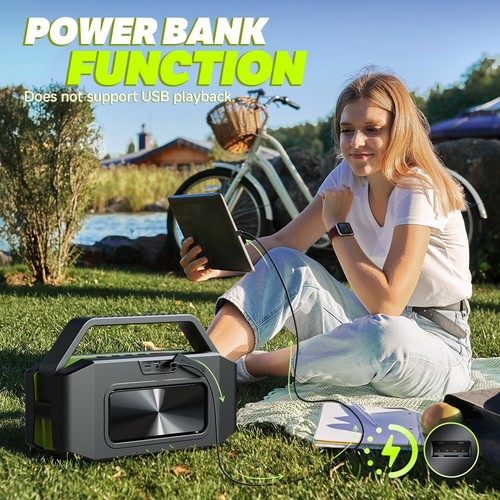W-KING Portable Loud Bluetooth Speakers with Subwoofer, 60W(100W Peak) Outdoor S - Picture 8 of 9