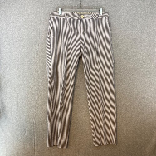 Banana Republic Size 8 Cotton Pant Suit Blue Candy Stripe Lined Pants Blazer - Picture 12 of 18