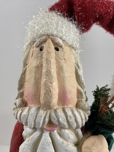 FIGURA RÚSTICA Barba Larga del Viejo Mundo SANTA con Bolsa de Terciopelo 15"" de Alto Navidad - Imagen 8 de 12