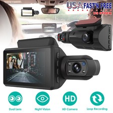 Dual Lens Car DVR Dash Cam Video Recorder Front Inside Camera Loop Recording