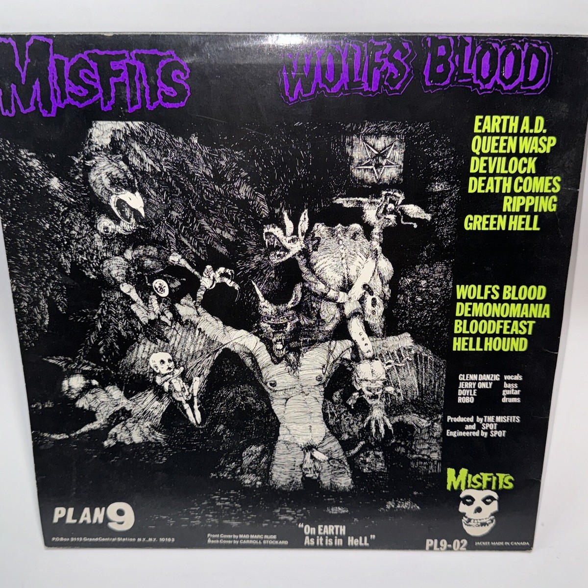 Misfits Earth A.D. Wolfs Blood PL9-02 Plan 9 LP 1983 Danzig