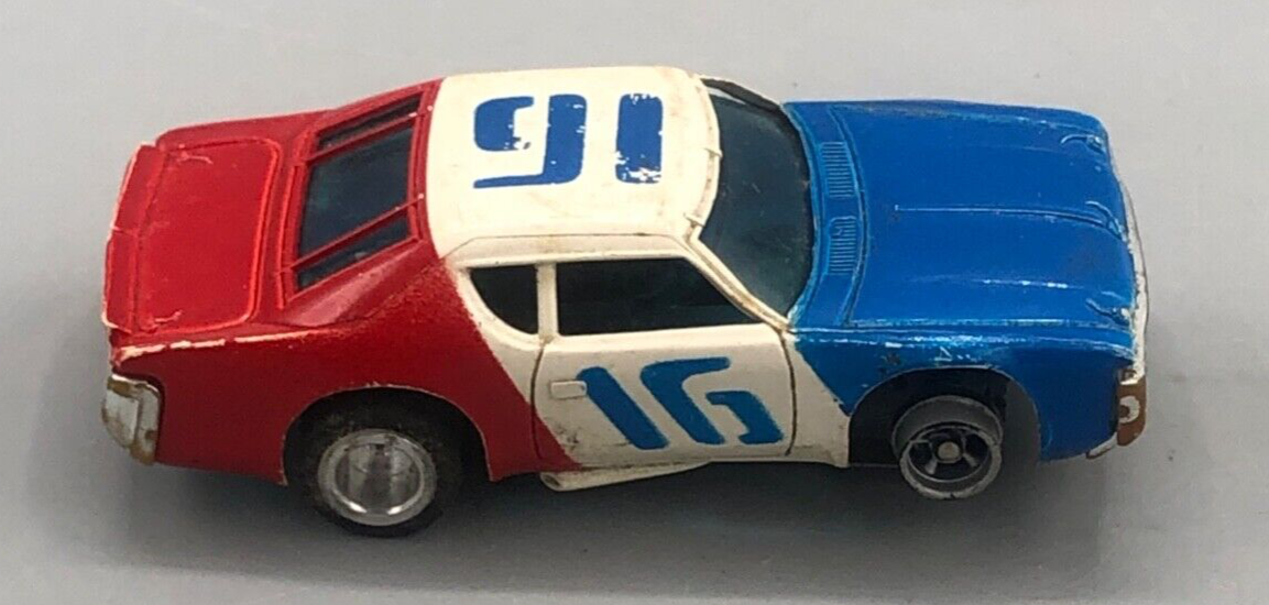 Vintage AFX #16 AMC Matador Stock Car, 1787 Red White Blue HO