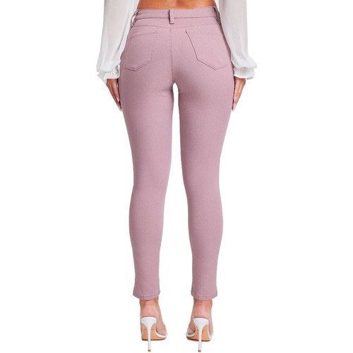 YMI Women's Hyper Stretch Mid-Rise 5 Pocket Slim Fit Skinny Jeans - 第 94/122 張圖片