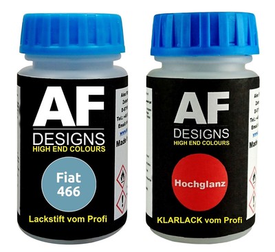 Lackstift für  Fiat 466 Blu Nave/Blu Chiaro Klarlack je 50ml Autolack Basislack