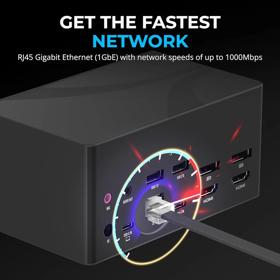 Nuevo - Estación de Acoplamiento Universal SABRENT USB-C, Dual Monitor Displaylink (DS-UICA) Foto 4 de 4