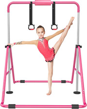 Gymnastic Bars for Kids with Adjustable Height, Folding Gymnastic Training Kip B