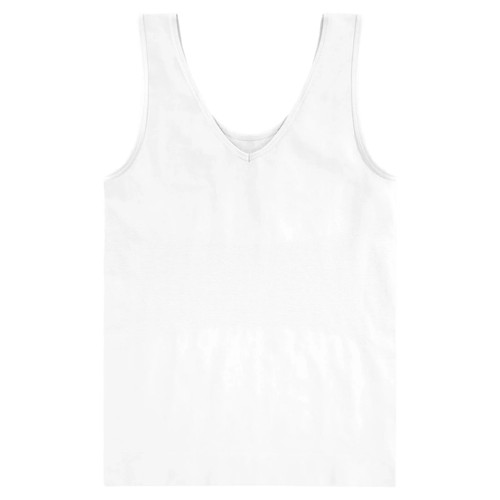 Camiseta sin mangas Vanity Fair 2 looks en 1 cucharada y cuello en V blanca giratoria para mujer talla grande 3XL - Imagen 4 de 9