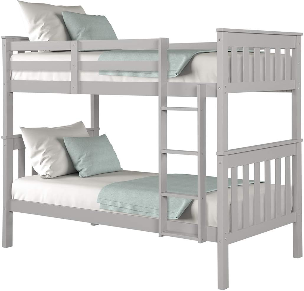 Brandon Twin Over Twin Bunk Bed in Sleek Gray Finish
