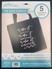 Jolees Boutique Easy Image Transfer Sheets 8.5"X11" 5/Pkg-For Dark Fabrics