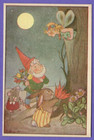 Fantasy Gnome Mouse Bunny with Flowers Carrots VINTAGE PC. 7345 — photo 1