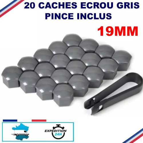 20 CACHE ECROU CAPUCHON 19 MM GRIS POUR PEUGEOT CITROEN RENAULT AUDI ...