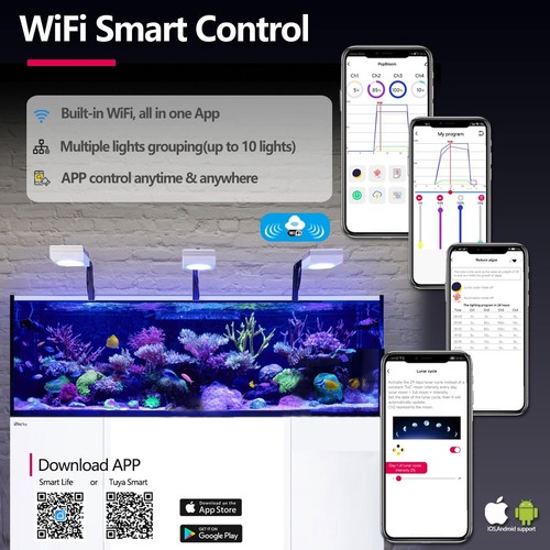 PopBloom RL90 WiFi Marine Led Aquarium Light Saltwater Coral Reef SPS LPS Grow - Picture 3 of 21
