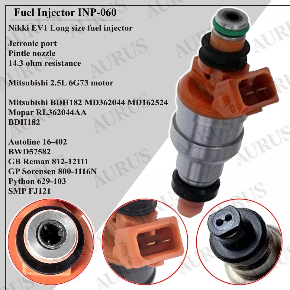 x1 OEM NIKKI Fuel Injector for 1991 1992 Plymouth Colt 1.5L I4 cylinder INP-060 - Image 2 of 4
