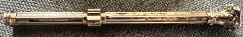 Antique 1800's Gold Retracting Mechanical Pencil Jeweled