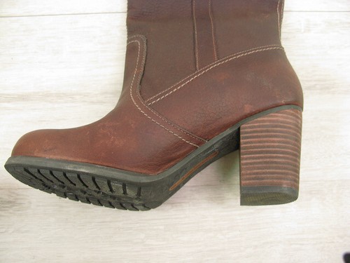 Timberland Tall Western Boot Women 8.5 Brown Leather Waterproof EU 39.5 *NEW - Picture 21 of 24