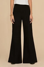 Ava Ultra-Sculpting Ponte Wide Leg Pant Black and Pearl  THE NOLI SHOP