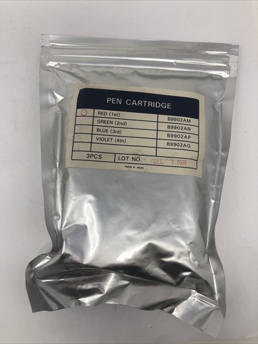 YOKOGAWA GRAPHIC CONTROL PLOTTER PEN CARTRIDGE RED B9902AM 3PK - NOS