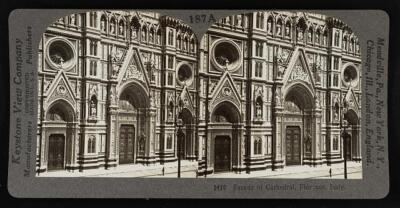 Facade of Cathedral, Florence, Italy Old Historic Photo