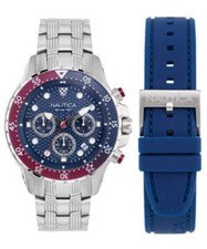 Nautica NAPNSF407 Men's Sporty NST Chronograph 44mm Stainless Steel Watch